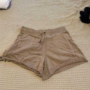 Women's Tan Knit Shorts